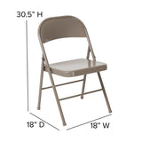 HERCULES Series Double Braced Gray Metal Folding Chair