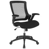 Mid-Back Black Mesh Executive Swivel Office Chair with Molded Foam Seat and Adjustable Arms