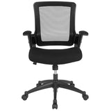 Mid-Back Black Mesh Executive Swivel Office Chair with Molded Foam Seat and Adjustable Arms