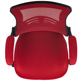 Mid-Back Red Mesh Swivel Ergonomic Task Office Chair with Flip-Up Arms