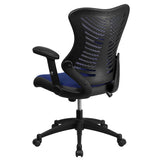 High Back Designer Blue Mesh Executive Swivel Ergonomic Office Chair with Adjustable Arms