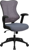 High Back Designer Gray Mesh Executive Swivel Ergonomic Office Chair with Adjustable Arms