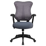 High Back Designer Gray Mesh Executive Swivel Ergonomic Office Chair with Adjustable Arms