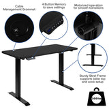 48" Wide Black Electric Height Adjustable Standing Desk with Black Mesh Multifunction Executive Swivel Ergonomic Office Chair