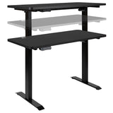 48" Wide Black Electric Height Adjustable Standing Desk with Black Mesh Multifunction Executive Swivel Ergonomic Office Chair