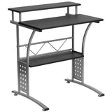Work From Home Kit - Black Computer Desk, Ergonomic Mesh Office Chair and Locking Mobile Filing Cabinet with Side Handles