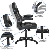 Gaming Desk and Black Racing Chair Set /Cup Holder/Headphone Hook/Removable Mouse Pad Top - 2 Wire Management Holes