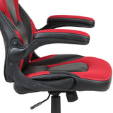 Red Gaming Desk and Red/Black Racing Chair Set with Cup Holder and Headphone Hook