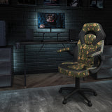 Black Gaming Desk and Camouflage/Black Racing Chair Set with Cup Holder, Headphone Hook, and Monitor/Smartphone Stand by Office Chairs PLUS