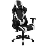 Black Gaming Desk and Black Reclining Gaming Chair Set with Cup Holder, Headphone Hook & 2 Wire Management Holes