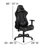 Black Gaming Desk and Gray/Black Reclining Gaming Chair Set with Cup Holder, Headphone Hook & 2 Wire Management Holes
