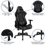 Gaming Desk and Gray/Black Reclining Gaming Chair Set /Cup Holder/Headphone Hook/Removable Mouse Pad Top - Wire Management