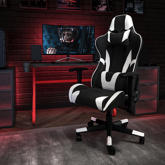 Red Gaming Desk and Black Reclining Gaming Chair Set with Cup Holder and Headphone Hook by Office Chairs PLUS