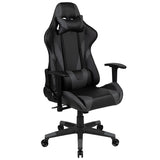 Red Gaming Desk and Gray Reclining Gaming Chair Set with Cup Holder and Headphone Hook