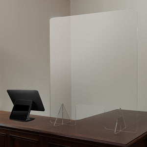Acrylic Free-Standing Register Shield / Sneeze Guard, 32"H x 40"L by Office Chairs PLUS