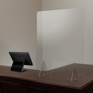 Acrylic Free-Standing Register Shield / Sneeze Guard, 33"H x 24"L by Office Chairs PLUS