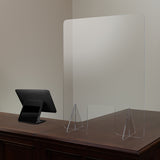 Acrylic Free-Standing Register Shield / Sneeze Guard, 33"H x 24"L by Office Chairs PLUS