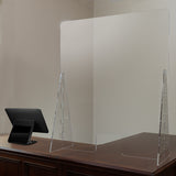 Acrylic Free-Standing Register Shield / Sneeze Guard, 35"H x 42"L by Office Chairs PLUS