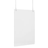 Acrylic Suspended Register Shield / Sneeze Guard, 24"H x 36"L - Hanging and Mounting Hardware Included