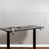 Clear Acrylic Desk Partition, 18"H x 55"L (Hardware Included) by Office Chairs PLUS