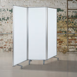 Mobile Magnetic Whiteboard Partition with Lockable Casters, 72"H x 24"W (3 sections included) by Office Chairs PLUS