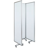 Mobile Magnetic Whiteboard Partition with Lockable Casters, 72"H x 24"W (3 sections included)