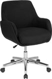 Rochelle Home and Office Upholstered Mid-Back Chair in Black Fabric by Office Chairs PLUS