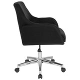 Rochelle Home and Office Upholstered Mid-Back Chair in Black Fabric