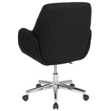Rochelle Home and Office Upholstered Mid-Back Chair in Black Fabric
