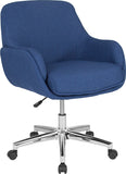 Rochelle Home and Office Upholstered Fabric Chair in Blue 