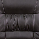 Brown LeatherSoft Executive Side Reception Chair with Black Metal Frame