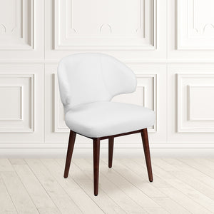 Comfort Back Series White LeatherSoft Side Reception Chair with Walnut Legs by Office Chairs PLUS