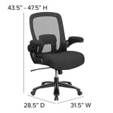 Big & Tall Office Chair | Black Mesh Executive Swivel Office Chair with Lumbar and Back Support and Wheels