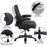 HERCULES Series Big & Tall 500 lb. Rated Black Mesh/LeatherSoft Executive Ergonomic Office Chair with Adjustable Lumbar