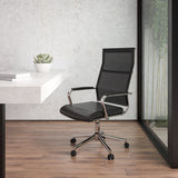 High Back Black Mesh Contemporary Executive Swivel Office Chair with LeatherSoft Seat by Office Chairs PLUS
