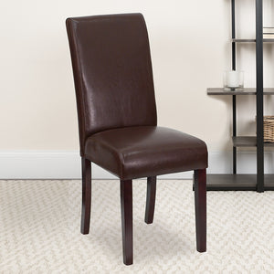 Dark Brown LeatherSoft Parsons Chair by Office Chairs PLUS