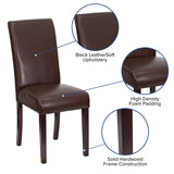 Dark Brown LeatherSoft Parsons Chair