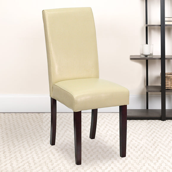 Ivory LeatherSoft Parsons Chair by Office Chairs PLUS