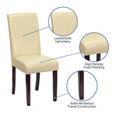 Ivory LeatherSoft Parsons Chair
