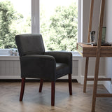 Side Reception Chair with Mahogany Legs- Executive Guest Chair