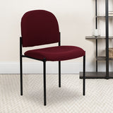 Comfort Burgundy Fabric Stackable Steel Side Reception Chair by Office Chairs PLUS