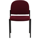 Comfort Burgundy Fabric Stackable Steel Side Reception Chair