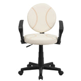 Baseball Swivel Task Office Chair with Arms 