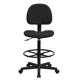 Black Patterned Fabric Drafting Chair (Cylinders: 22.5''-27''H or 26''-30.5''H)