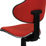 Red Fabric Swivel Ergonomic Task Office Chair