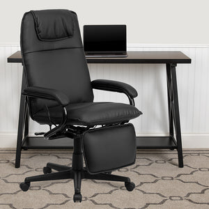 High Back Black LeatherSoft Executive Reclining Ergonomic Swivel Office Chair with Arms by Office Chairs PLUS