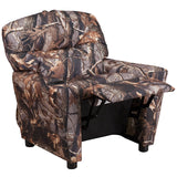 Contemporary Camouflaged Fabric Kids Recliner with Cup Holder