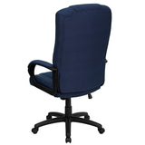 High Back Navy Blue Fabric Executive Swivel Office Chair with Arms