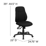 Mid-Back Black Fabric Multifunction Swivel Ergonomic Task Office Chair