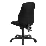 Mid-Back Black Fabric Multifunction Swivel Ergonomic Task Office Chair